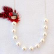 'Japan doll' necklace...red feather